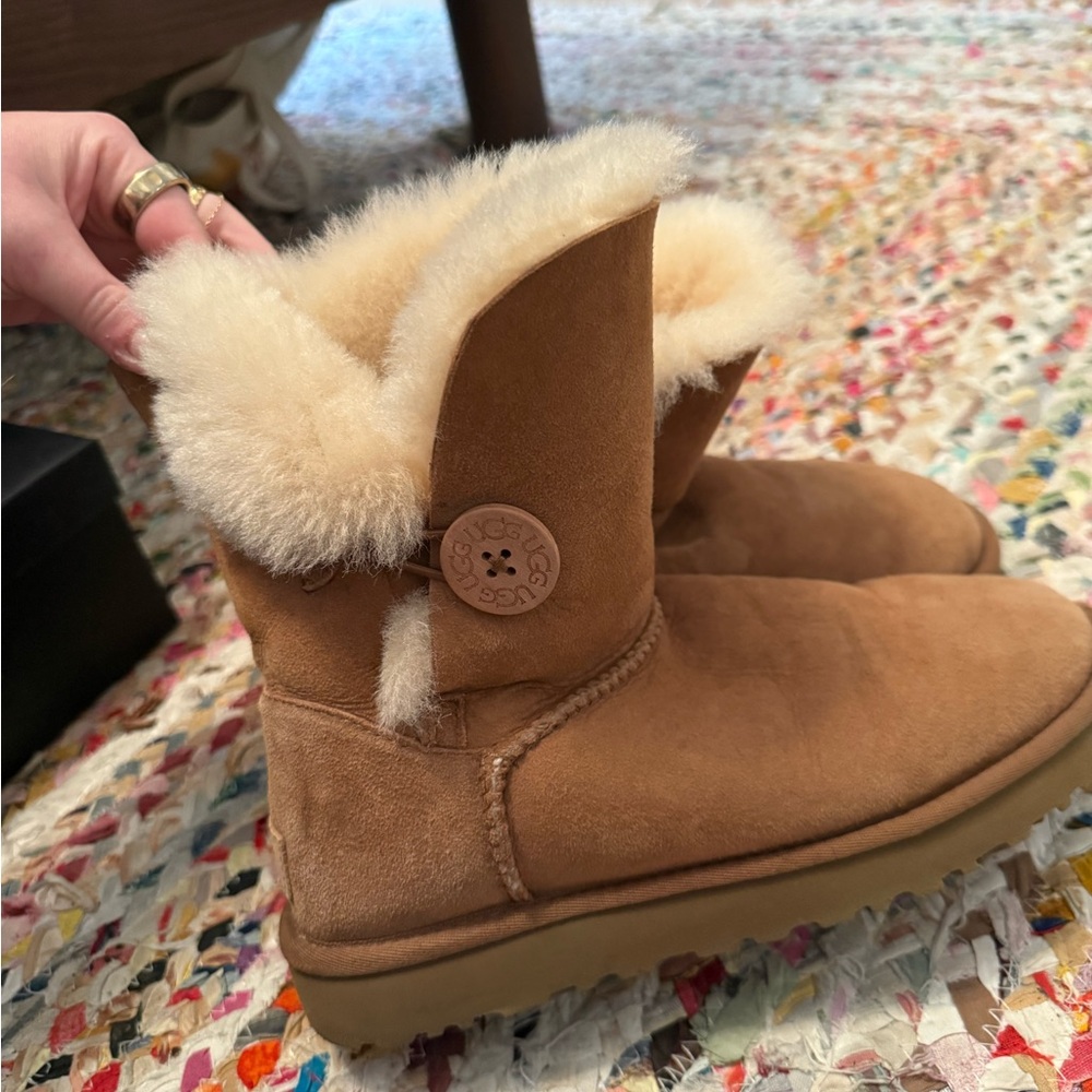 UGG Cozy Shearling-Lined Tan Boots